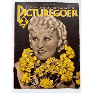 Gorgeous UK Picturegoer 1935  Mae West Magazine My Little Chickadee Hollywood!